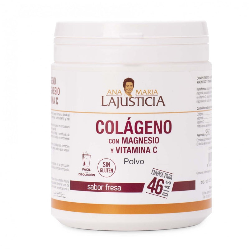 Colágeno con Magnesio y Vitamina C en Polvo Sabor Fresa - 350 g. Ana Mª Lajusticia. Herbolario Salud Mediterranea