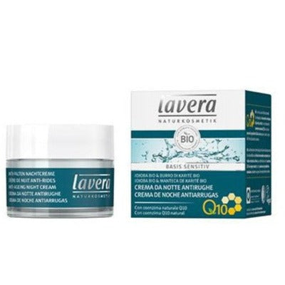 Basis Sensitiv Crema Noche Antiarrugas Q10 BS BIO - 50 ml. Lavera. Herbolario Salud Mediterranea