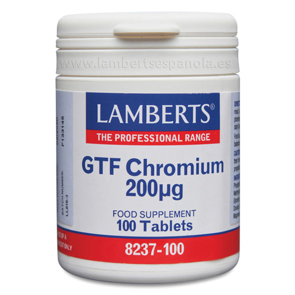 Cromo GTF - 100 Tabletas. Lamberts. Herbolario Salud Mediterranea