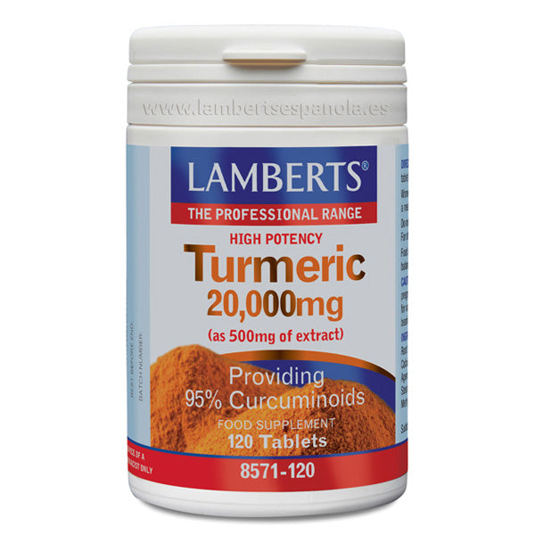Turmeric 20.000 mg (Curcuma) - 120 Tabletas. Lamberts. Herbolario Slaud Mediterranea