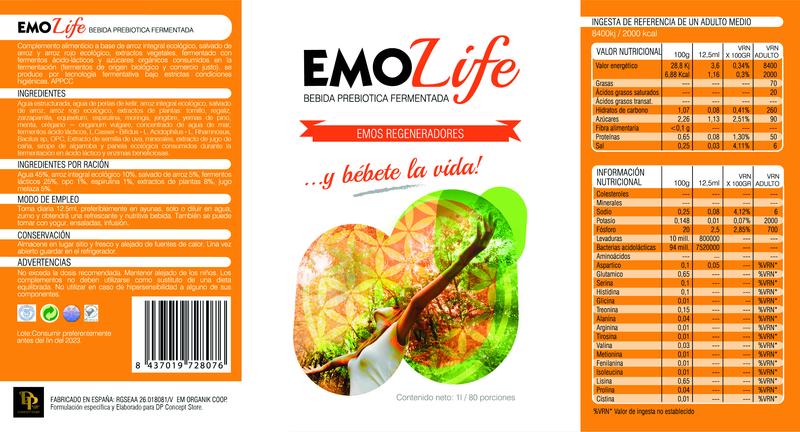Bebida Prebiótica de Fermentação Natural Emo Life - 1 litro. emo orgânico