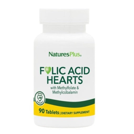 Folic Acid Hearts - 90 Comprimidos. Natures Plus. Herbolario Salud Mediterranea
