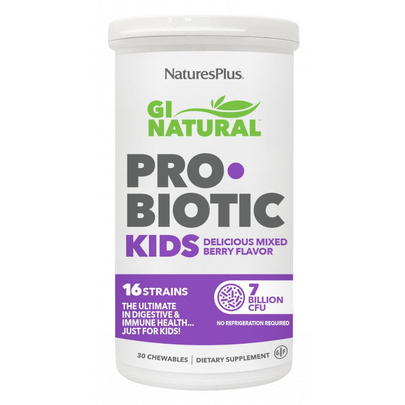 Gi Natural Probiotic Kids - 30 Comprimidos Masticables Natures Plus