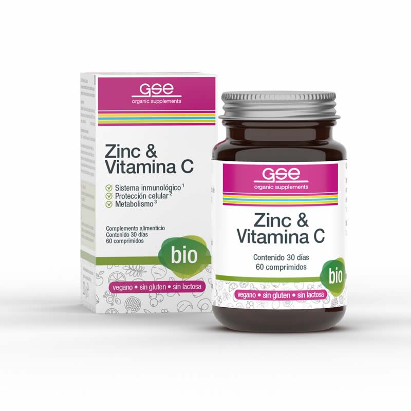 Zinc y Vitamina C BIO - 60 Comprimidos. GSE Organic Supplements. Herbolario Salud Mediterranea
