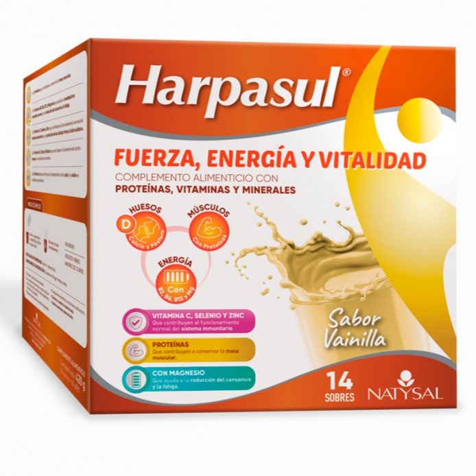 Batidos Harpasul sabor Vainilla 14 Sobres. Natysal. Herbolario Salud  Mediterranea