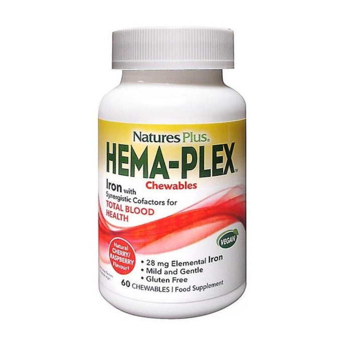 Hema-Plex Hierro - 60 Comprimidos Masticable . Natures Plus. Herbolario Salud Mediterranea