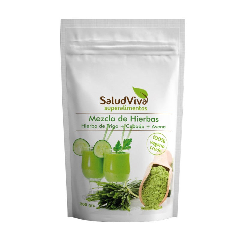 Mezcla de Hierbas (Hierba De Trigo + Cebada + Avena) - 200g. Salud Viva. Herbolario Salud Mediterranea