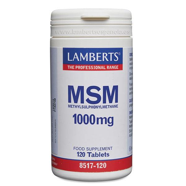 MSM 1000 mg -120 Tabletas. Lamberts. Herbolario Salud Mediterránea