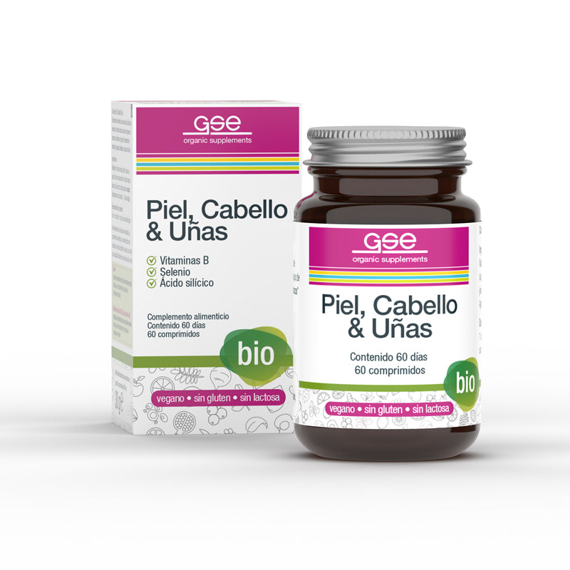 Piel, Cabello & Uñas - 60 Comprimidos. GSE Organic Supplements. Herbolario Salud Mediterranea