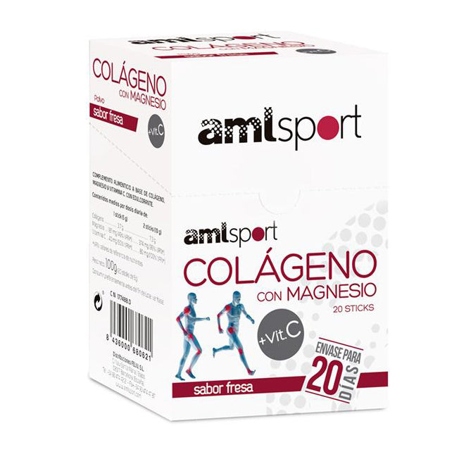 Colágeno con Magnesio+ Vit C AmlSport - 20 Stick. Ana Mª Lajusticia. Herbolario Salud Mediterránea
