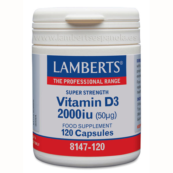 Vitamina D3 2000 UI (50 µg) - 120 caps. Lamberts. Herbolario Salud Mediterranea