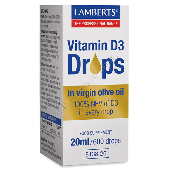 Vitamina D3 líquida - 20 ml. Lambert