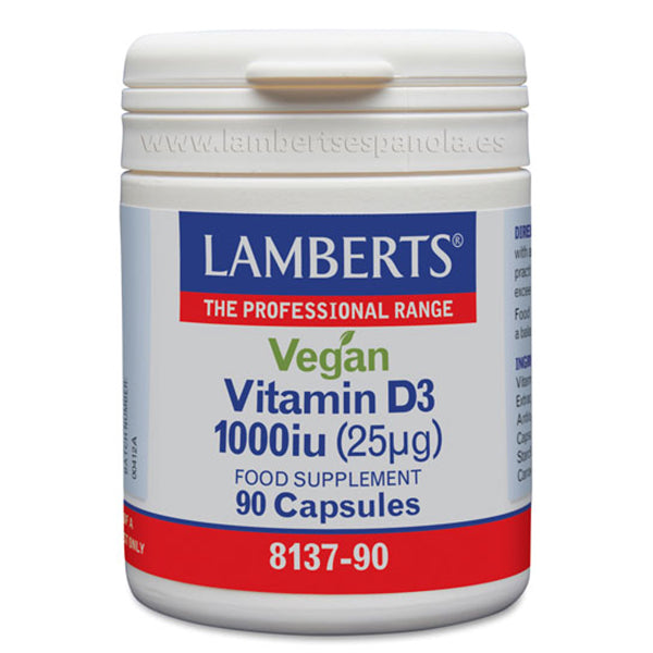 Vitamina D3 Vegana 1000 UI - 90 Cápsulas. Lamberts