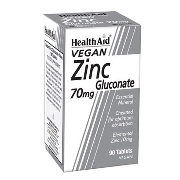 Gluconato de Zinc 70 mg - 90 Comprimidos. Health Aid. Herbolario Salud Mediterránea